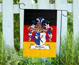 ScotsTee Shop Germans Deffner Coat of Arms on Germany Flag Garden Flag/ House Flag