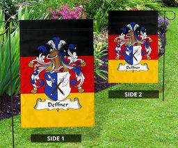 ScotsTee Shop Germans Deffner Coat of Arms on Germany Flag Garden Flag/ House Flag