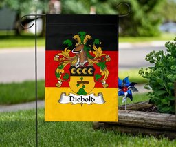 ScotsTee Shop Germans Diebold Coat of Arms on Germany Flag Garden Flag/ House Flag