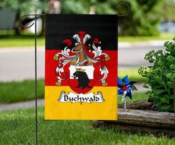 ScotsTee Shop Germans Buchwald Coat of Arms on Germany Flag Garden Flag/ House Flag