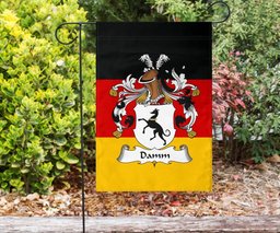 ScotsTee Shop Germans Damm Coat of Arms on Germany Flag Garden Flag/ House Flag