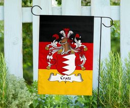 ScotsTee Shop Germans Cratz Coat of Arms on Germany Flag Garden Flag/ House Flag