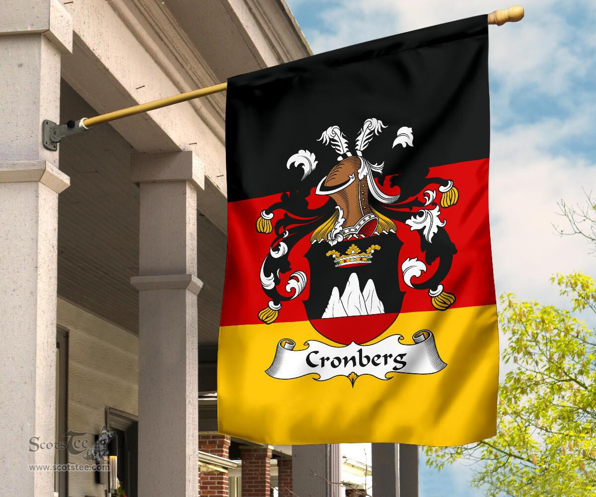 ScotsTee Shop Germans Cronberg Coat of Arms on Germany Flag Garden Flag/ House Flag