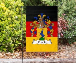 ScotsTee Shop Germans Buck Coat of Arms on Germany Flag Garden Flag/ House Flag