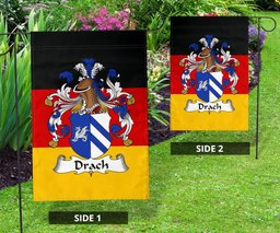 ScotsTee Shop Germans Drach Coat of Arms on Germany Flag Garden Flag/ House Flag