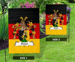 ScotsTee Shop Germans Bickel Coat of Arms on Germany Flag Garden Flag/ House Flag