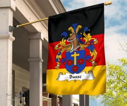 ScotsTee Shop Germans Busse Coat of Arms on Germany Flag Garden Flag/ House Flag