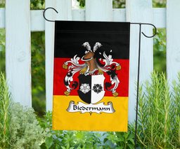 ScotsTee Shop Germans Biedermann Coat of Arms on Germany Flag Garden Flag/ House Flag