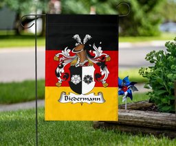 ScotsTee Shop Germans Biedermann Coat of Arms on Germany Flag Garden Flag/ House Flag