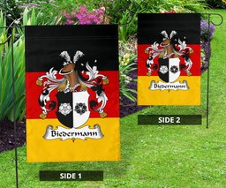 ScotsTee Shop Germans Biedermann Coat of Arms on Germany Flag Garden Flag/ House Flag