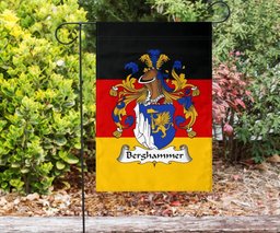 ScotsTee Shop Germans Berghammer Coat of Arms on Germany Flag Garden Flag/ House Flag