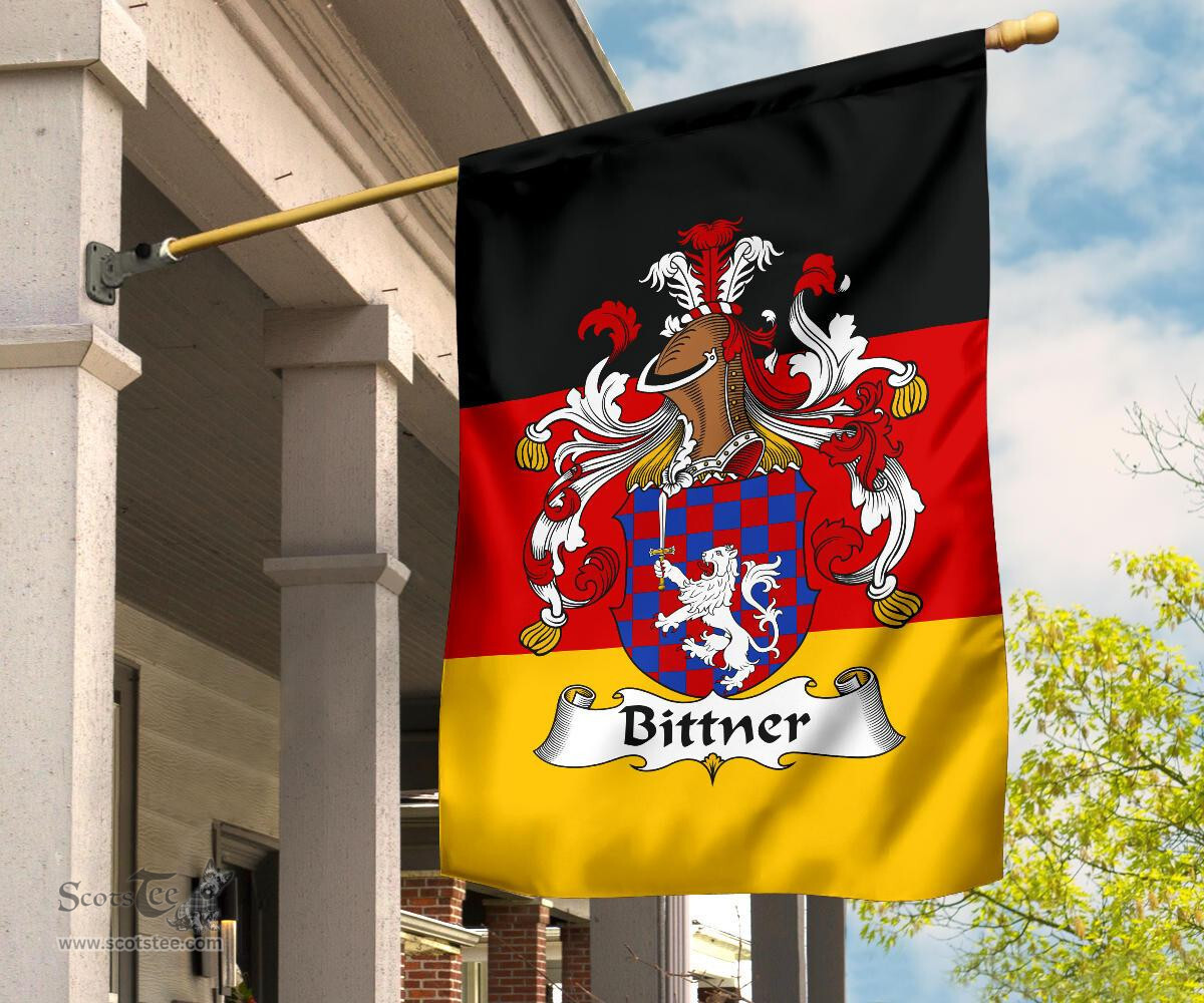 ScotsTee Shop Germans Bittner Coat of Arms on Germany Flag Garden Flag/ House Flag
