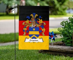 ScotsTee Shop Germans Cramer Coat of Arms on Germany Flag Garden Flag/ House Flag