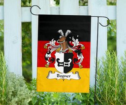 ScotsTee Shop Germans Bogner Coat of Arms on Germany Flag Garden Flag/ House Flag