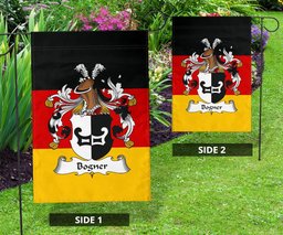 ScotsTee Shop Germans Bogner Coat of Arms on Germany Flag Garden Flag/ House Flag