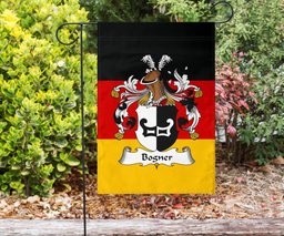 ScotsTee Shop Germans Bogner Coat of Arms on Germany Flag Garden Flag/ House Flag