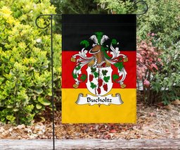 ScotsTee Shop Germans Bucholtz Coat of Arms on Germany Flag Garden Flag/ House Flag
