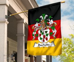 ScotsTee Shop Germans Bucholtz Coat of Arms on Germany Flag Garden Flag/ House Flag