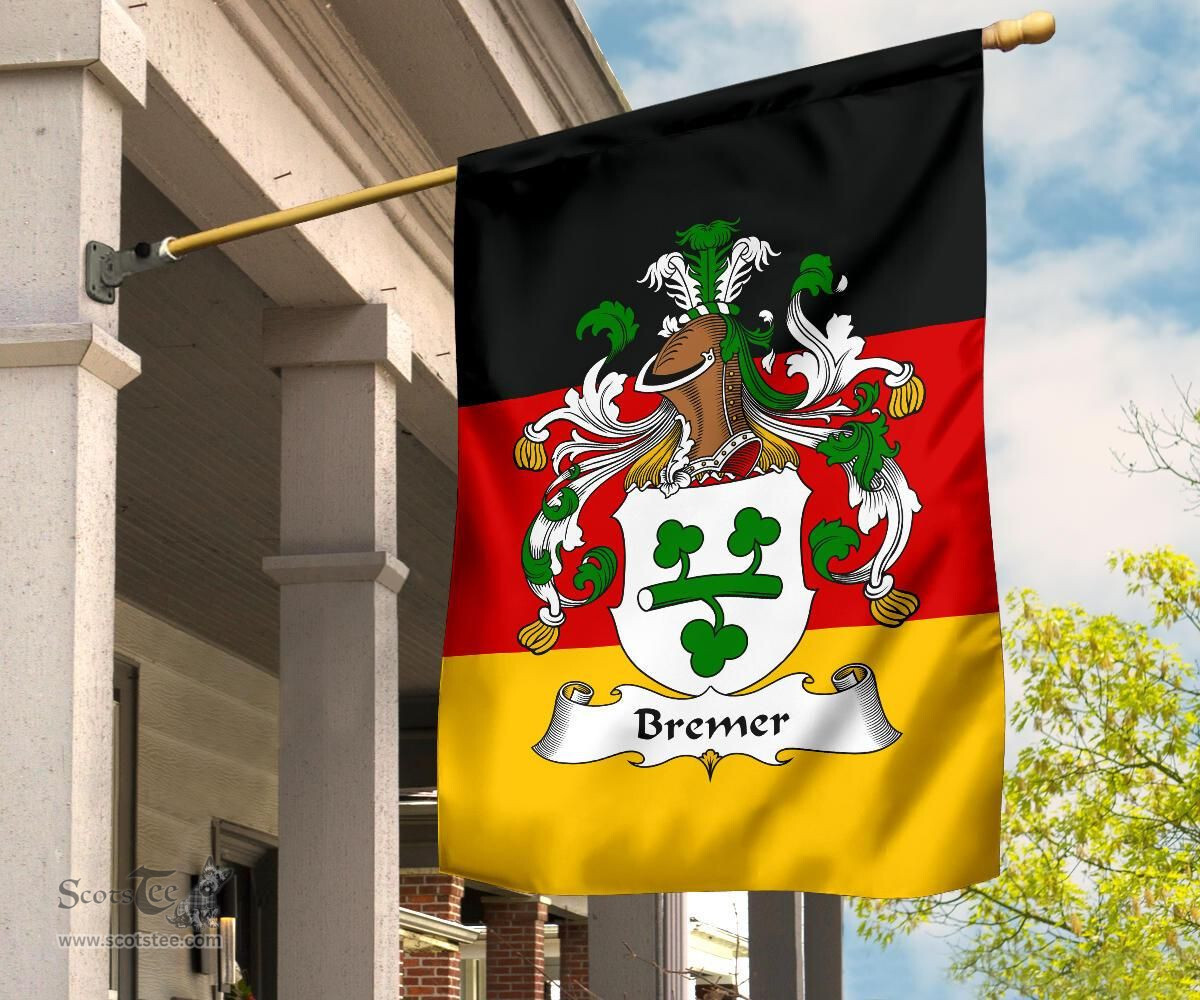 ScotsTee Shop Germans Bremer Coat of Arms on Germany Flag Garden Flag/ House Flag