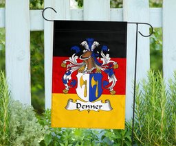 ScotsTee Shop Germans Denner Coat of Arms on Germany Flag Garden Flag/ House Flag