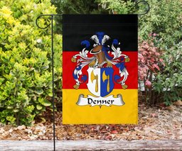 ScotsTee Shop Germans Denner Coat of Arms on Germany Flag Garden Flag/ House Flag
