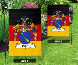ScotsTee Shop Germans Deller Coat of Arms on Germany Flag Garden Flag/ House Flag