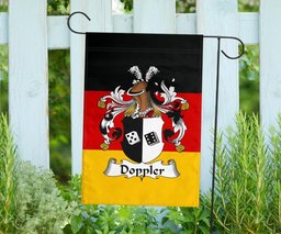 ScotsTee Shop Germans Doppler Coat of Arms on Germany Flag Garden Flag/ House Flag