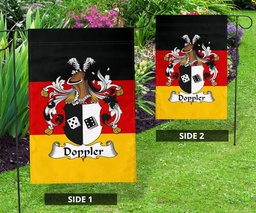 ScotsTee Shop Germans Doppler Coat of Arms on Germany Flag Garden Flag/ House Flag