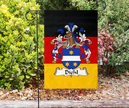 ScotsTee Shop Germans Diehl Coat of Arms on Germany Flag Garden Flag/ House Flag