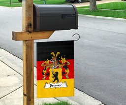 ScotsTee Shop Germans Brumer Coat of Arms on Germany Flag Garden Flag/ House Flag