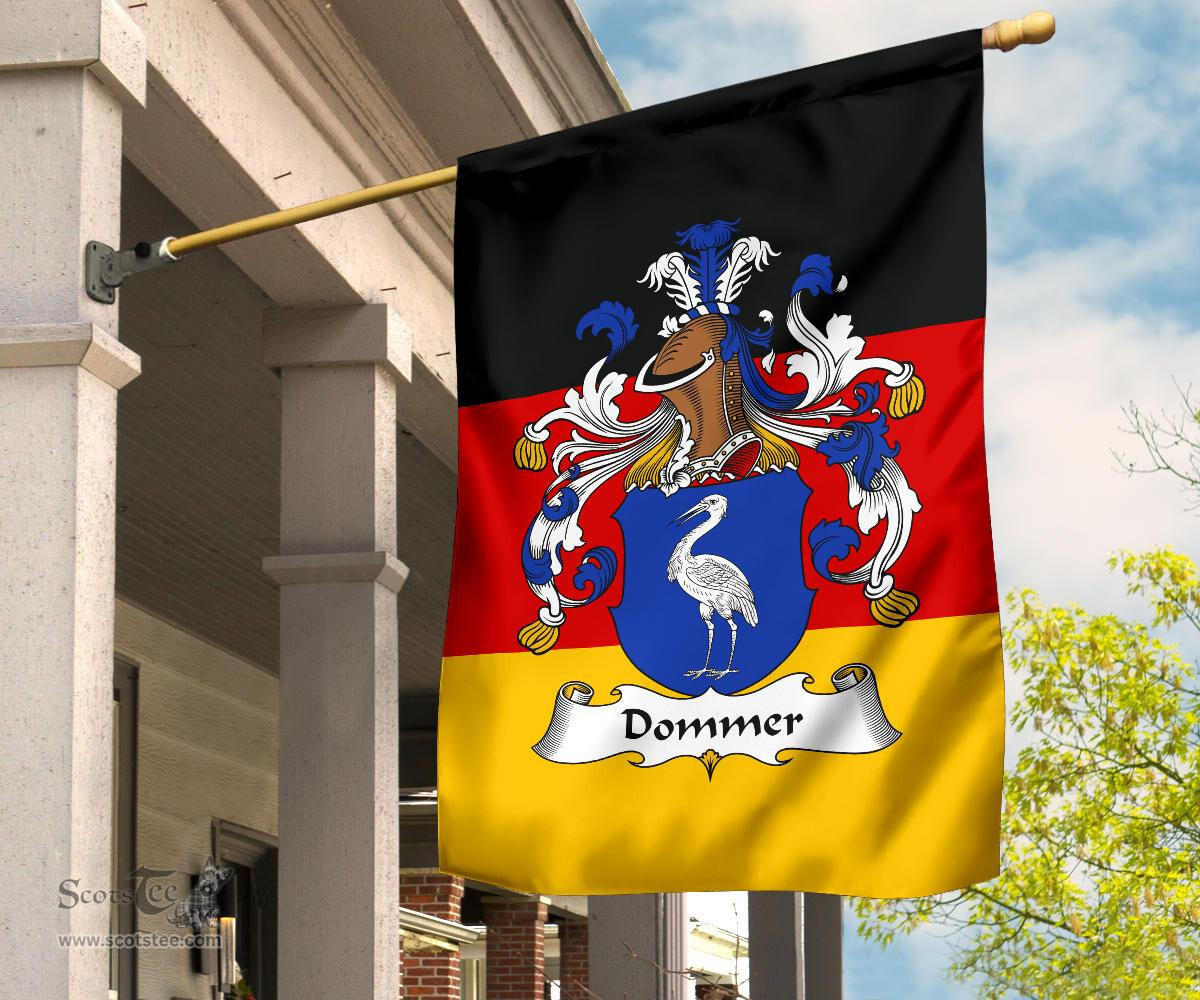 ScotsTee Shop Germans Dommer Coat of Arms on Germany Flag Garden Flag/ House Flag