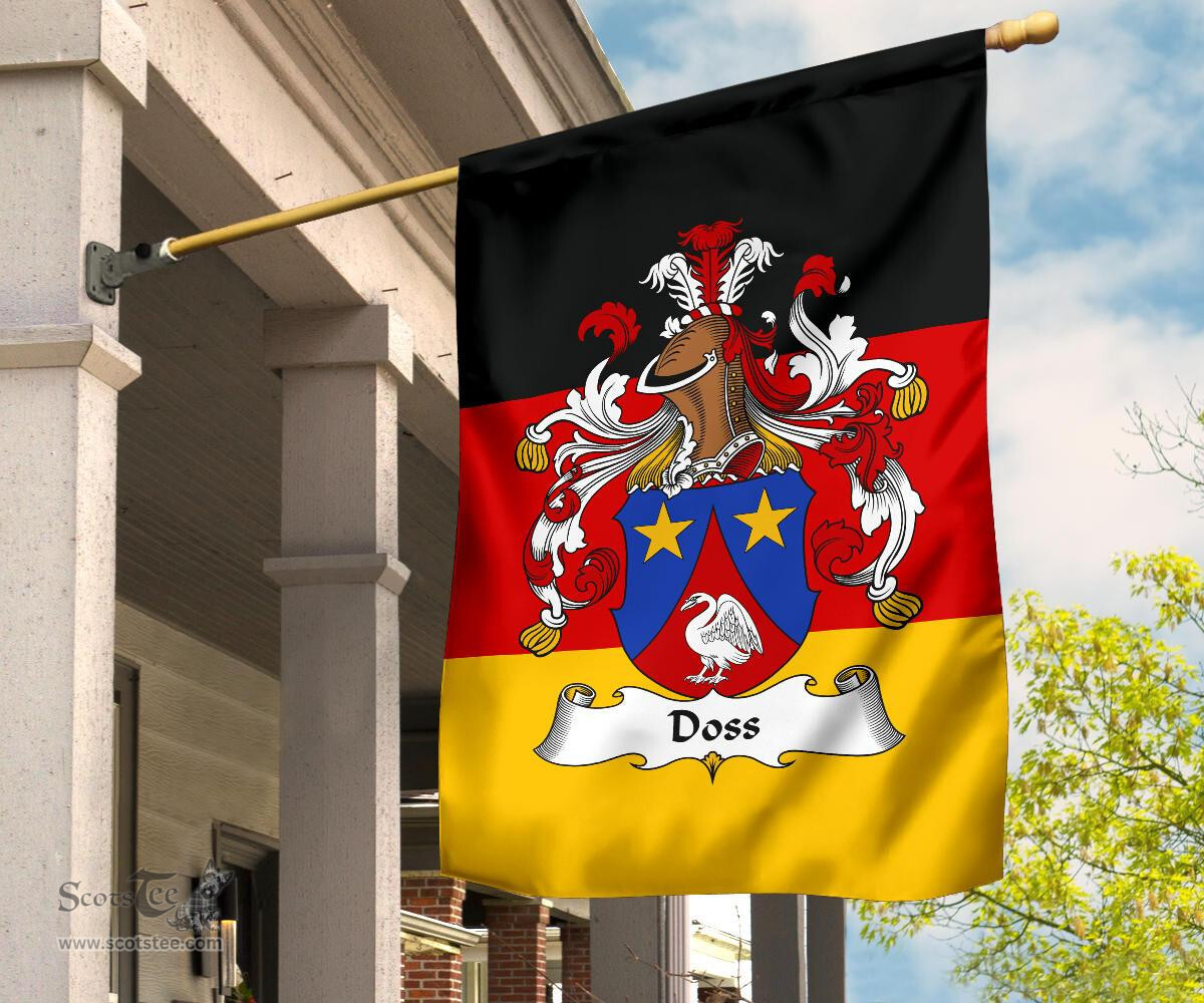 ScotsTee Shop Germans Doss Coat of Arms on Germany Flag Garden Flag/ House Flag