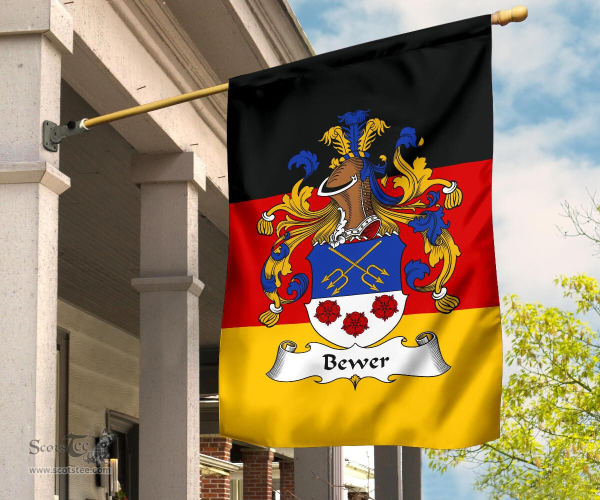 ScotsTee Shop Germans Bewer Coat of Arms on Germany Flag Garden Flag/ House Flag