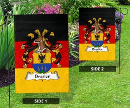 ScotsTee Shop Germans Bresler Coat of Arms on Germany Flag Garden Flag/ House Flag