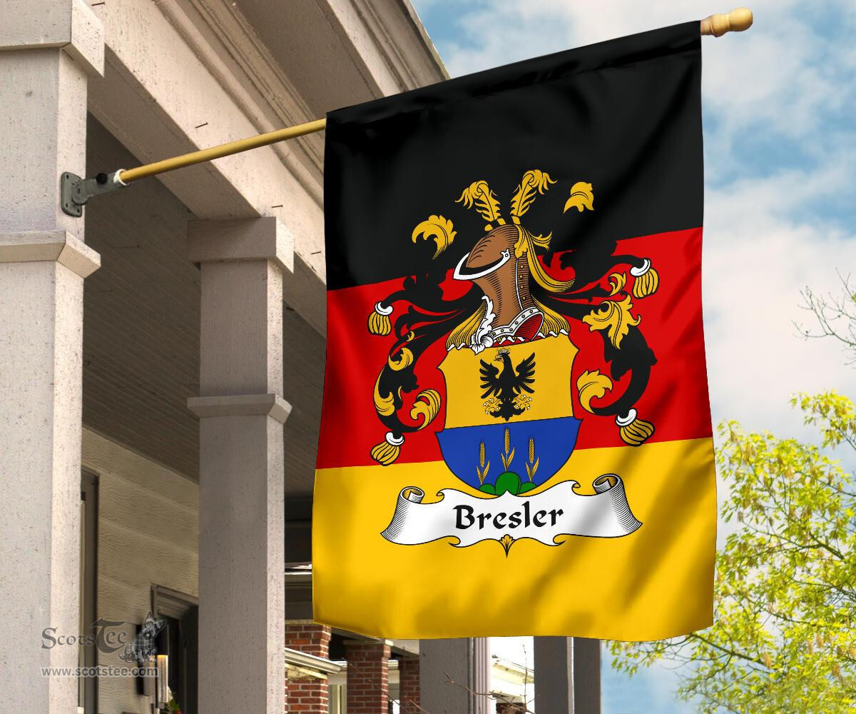 ScotsTee Shop Germans Bresler Coat of Arms on Germany Flag Garden Flag/ House Flag