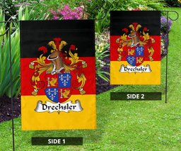 ScotsTee Shop Germans Drechsler Coat of Arms on Germany Flag Garden Flag/ House Flag