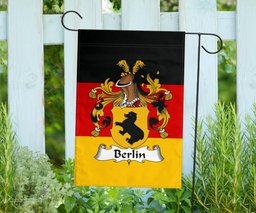 ScotsTee Shop Germans Berlin Coat of Arms on Germany Flag Garden Flag/ House Flag