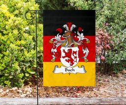 ScotsTee Shop Germans Buch Coat of Arms on Germany Flag Garden Flag/ House Flag