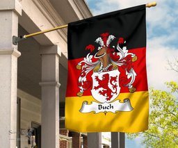 ScotsTee Shop Germans Buch Coat of Arms on Germany Flag Garden Flag/ House Flag