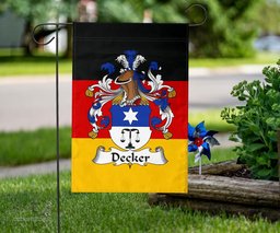 ScotsTee Shop Germans Decker Coat of Arms on Germany Flag Garden Flag/ House Flag