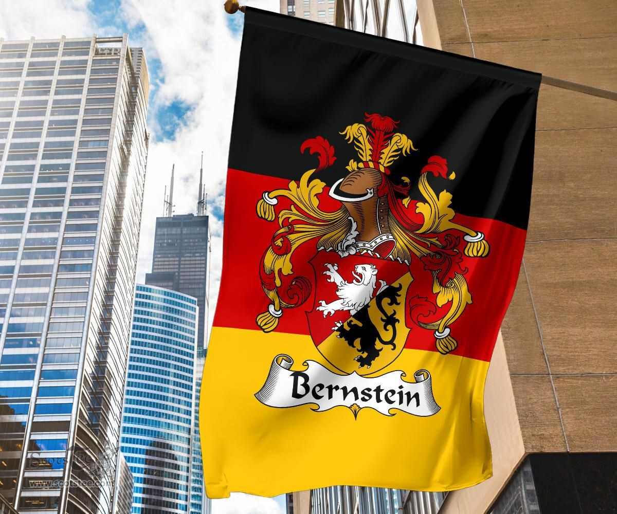 ScotsTee Shop Germans Bernstein Coat of Arms on Germany Flag Garden Flag/ House Flag