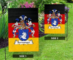 ScotsTee Shop Germans Berwanger Coat of Arms on Germany Flag Garden Flag/ House Flag