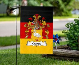 ScotsTee Shop Germans Caspers Coat of Arms on Germany Flag Garden Flag/ House Flag