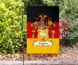 ScotsTee Shop Germans Caspers Coat of Arms on Germany Flag Garden Flag/ House Flag