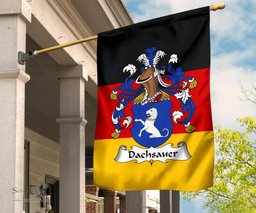 ScotsTee Shop Germans Dachsauer Coat of Arms on Germany Flag Garden Flag/ House Flag
