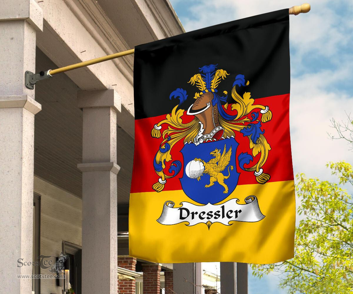 ScotsTee Shop Germans Dressler Coat of Arms on Germany Flag Garden Flag/ House Flag