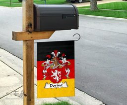 ScotsTee Shop Germans Doring Coat of Arms on Germany Flag Garden Flag/ House Flag