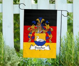 ScotsTee Shop Germans Daucher Coat of Arms on Germany Flag Garden Flag/ House Flag