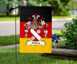 ScotsTee Shop Germans Delling Coat of Arms on Germany Flag Garden Flag/ House Flag
