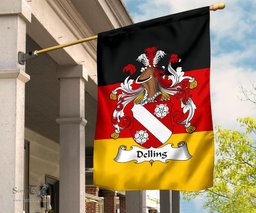 ScotsTee Shop Germans Delling Coat of Arms on Germany Flag Garden Flag/ House Flag